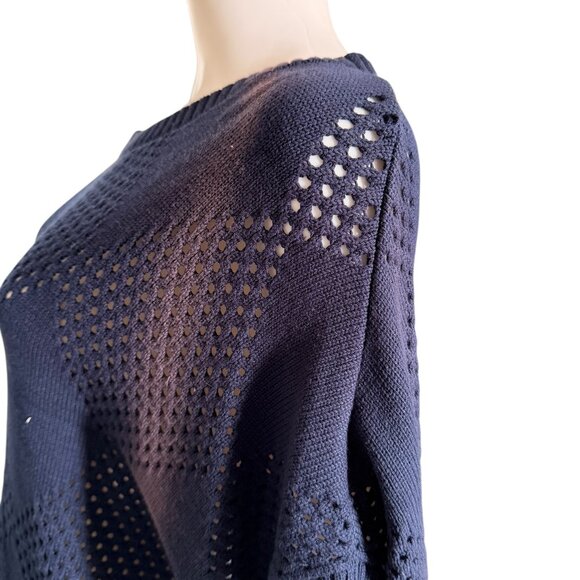 Wilson Argyle Mesh Sweater Navy Blue Size XL - Picture 6 of 6